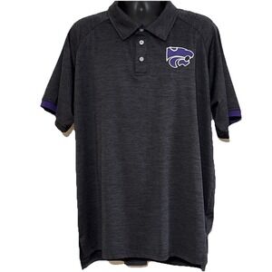 Chiliwear Resort Sport Polo Charcoal Kansas State Wildcats XXL